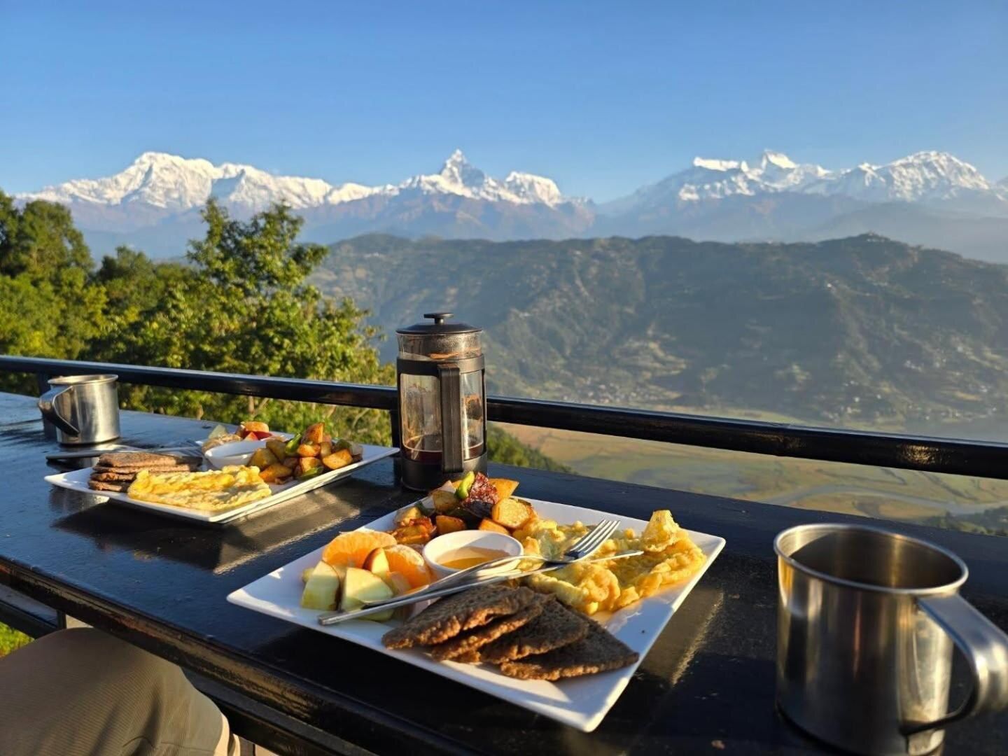 Breakfast with a Himalayan panorama