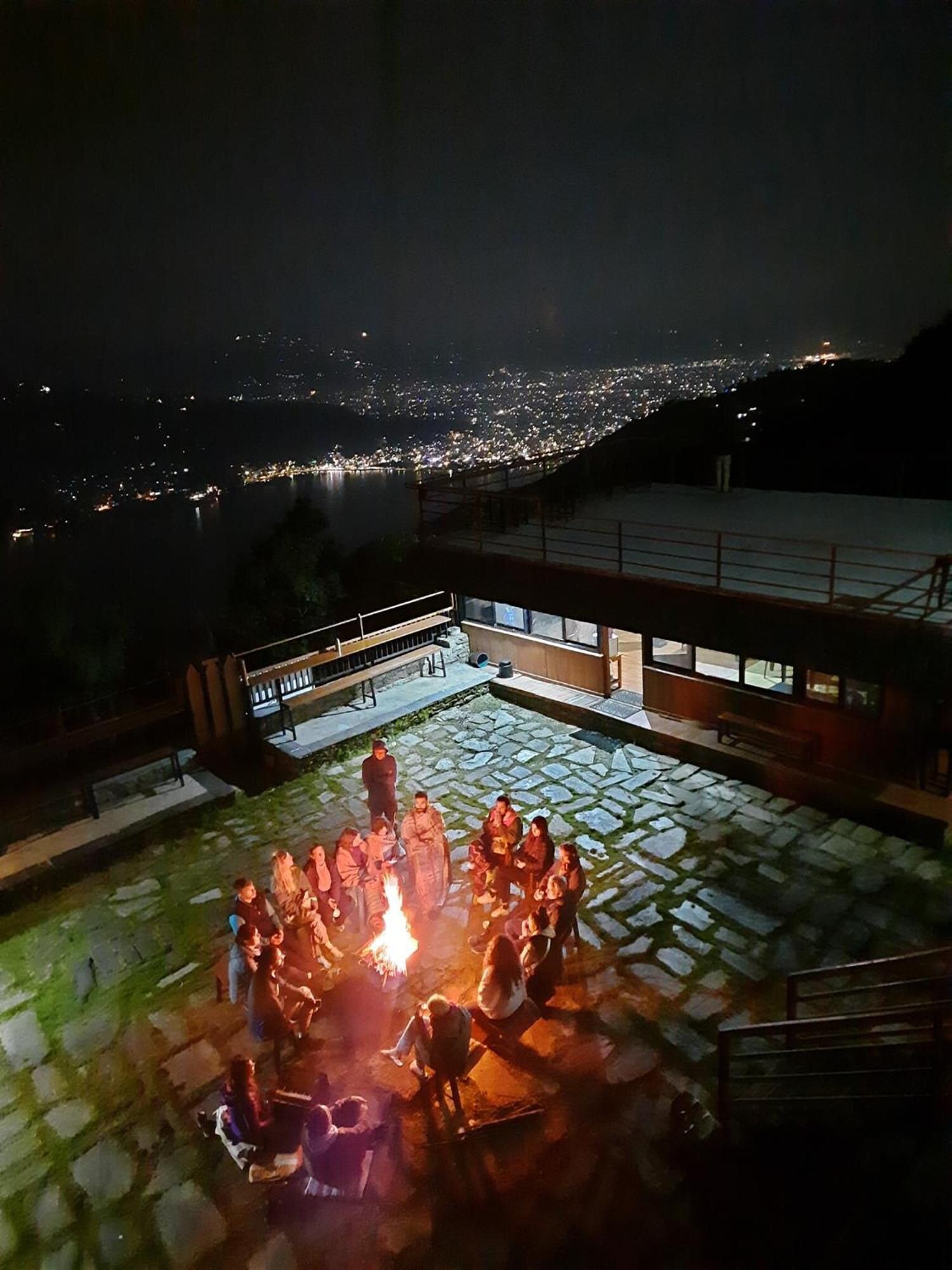 Evening barbecue above Phewa Lake